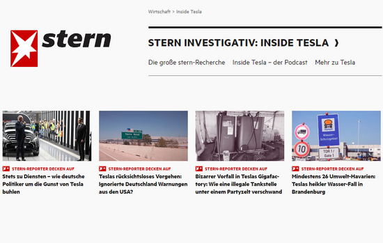 Screenshot der stern-Webseite